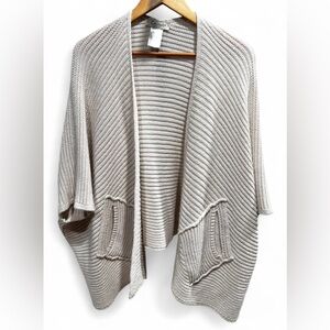 Elegant Cream Open-Front Poncho